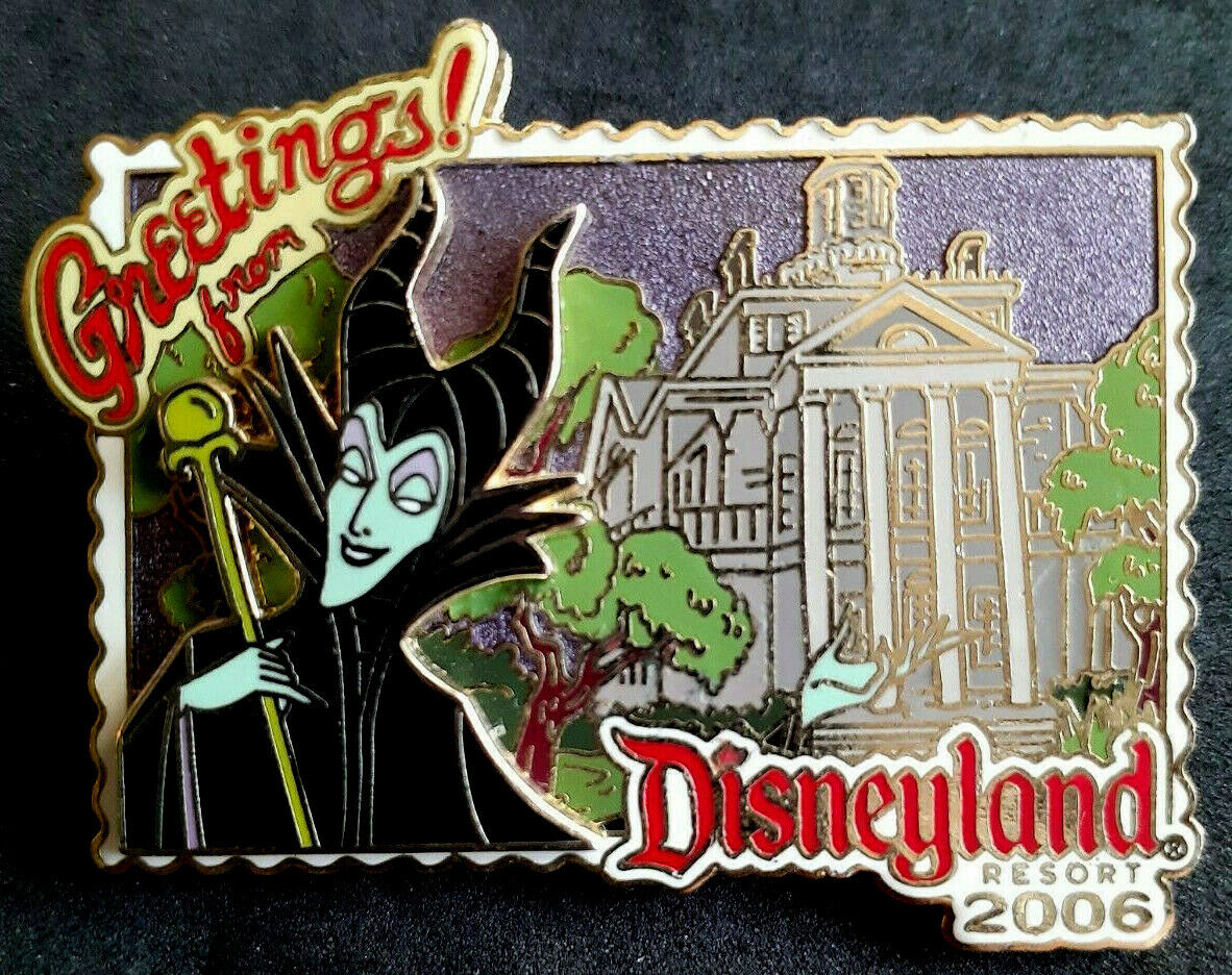 DLR Greetings From Disneyland Resort 2006 Maleficent at Haunted Mansion Pin~EUC