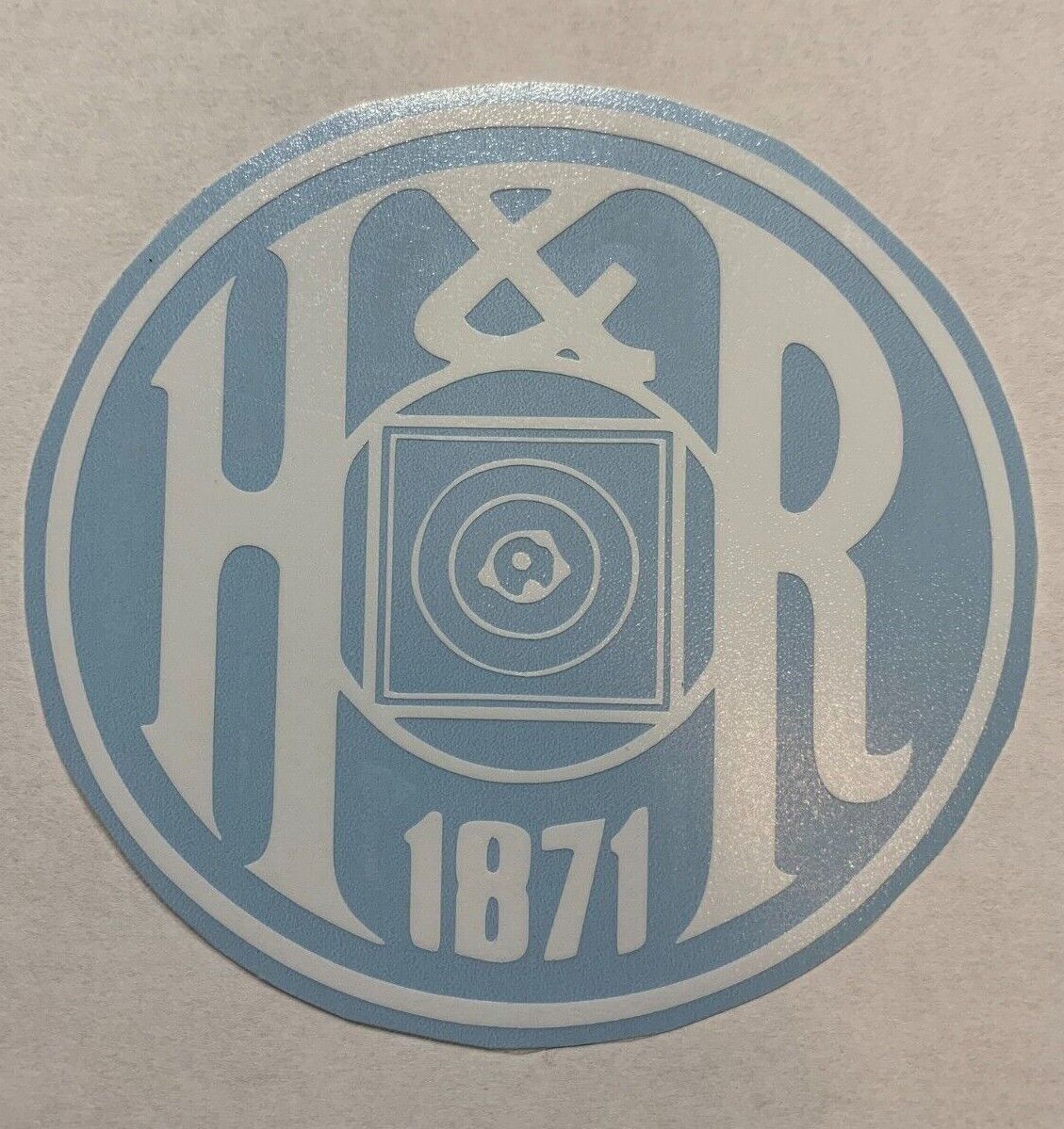 H&R Logo Die Cut Vinyl Sticker Patriotic Gun USA America Marines Army