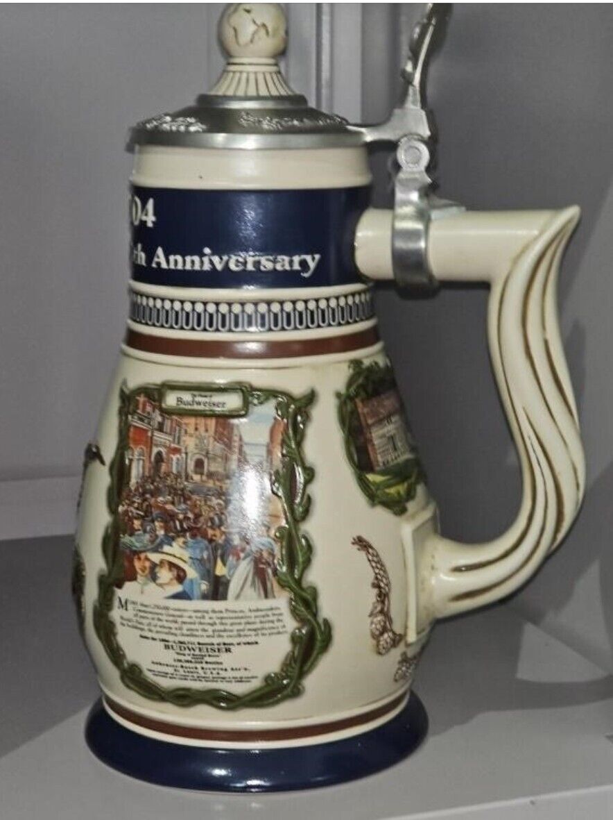 2004 ST. LOUIS WORLD'S FAIR LIDDED BEER STEIN Budweiser Collector's Mug NIB