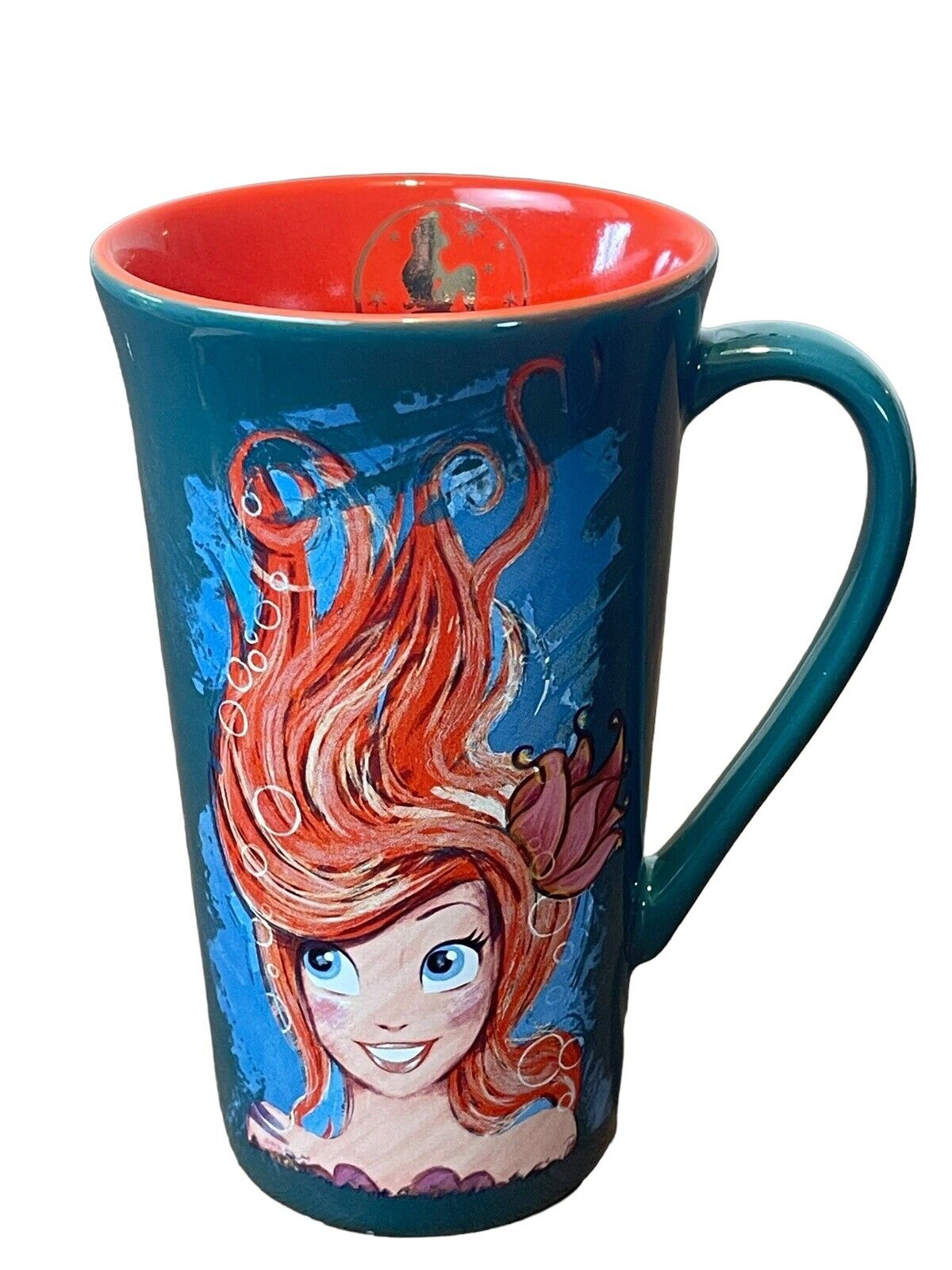 Disney Store Art of Ariel Little Mermaid RETIRED Green Latte Coffee Cup Mug