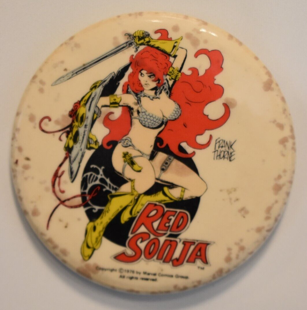 Rare 1976 Marvel Comics Red Sonja Convention Pin Vintage Collectible