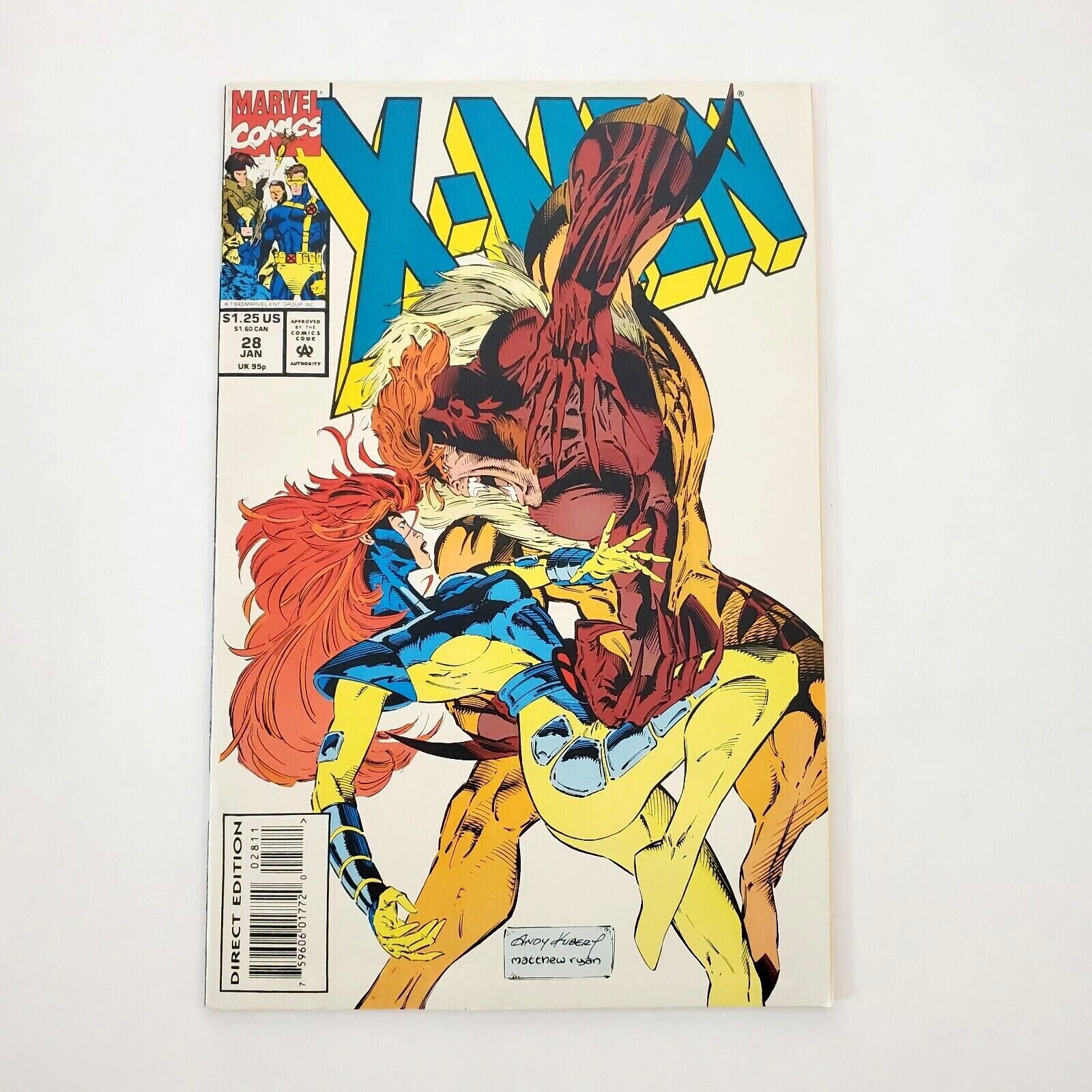 X Men 28 Marvel Comic Book 1991 Series January 1994 Sabretooth Kubert Nicieza