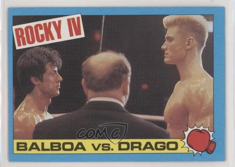 1985 Topps Rocky IV Rocky Balboa Ivan Drago Balboa vs Drago #38 0e3