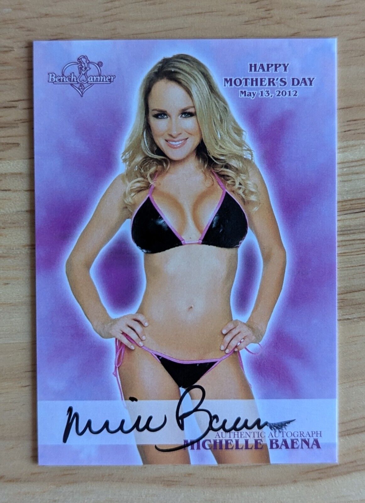 Michelle Baena Signed Auto 2012 Benchwarmer Mothers Day Variant Playboy Playmate
