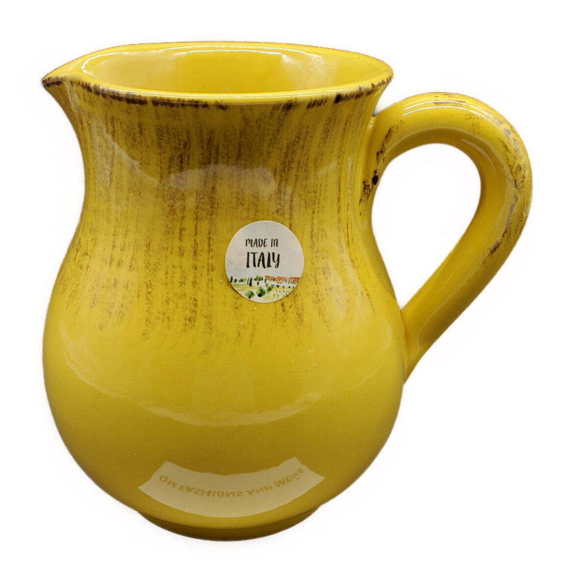 NEW~De Silva Terre D\'Umbria~Rustic Yellow Pitcher 42 oz / 5.25 Cup~Made in Italy