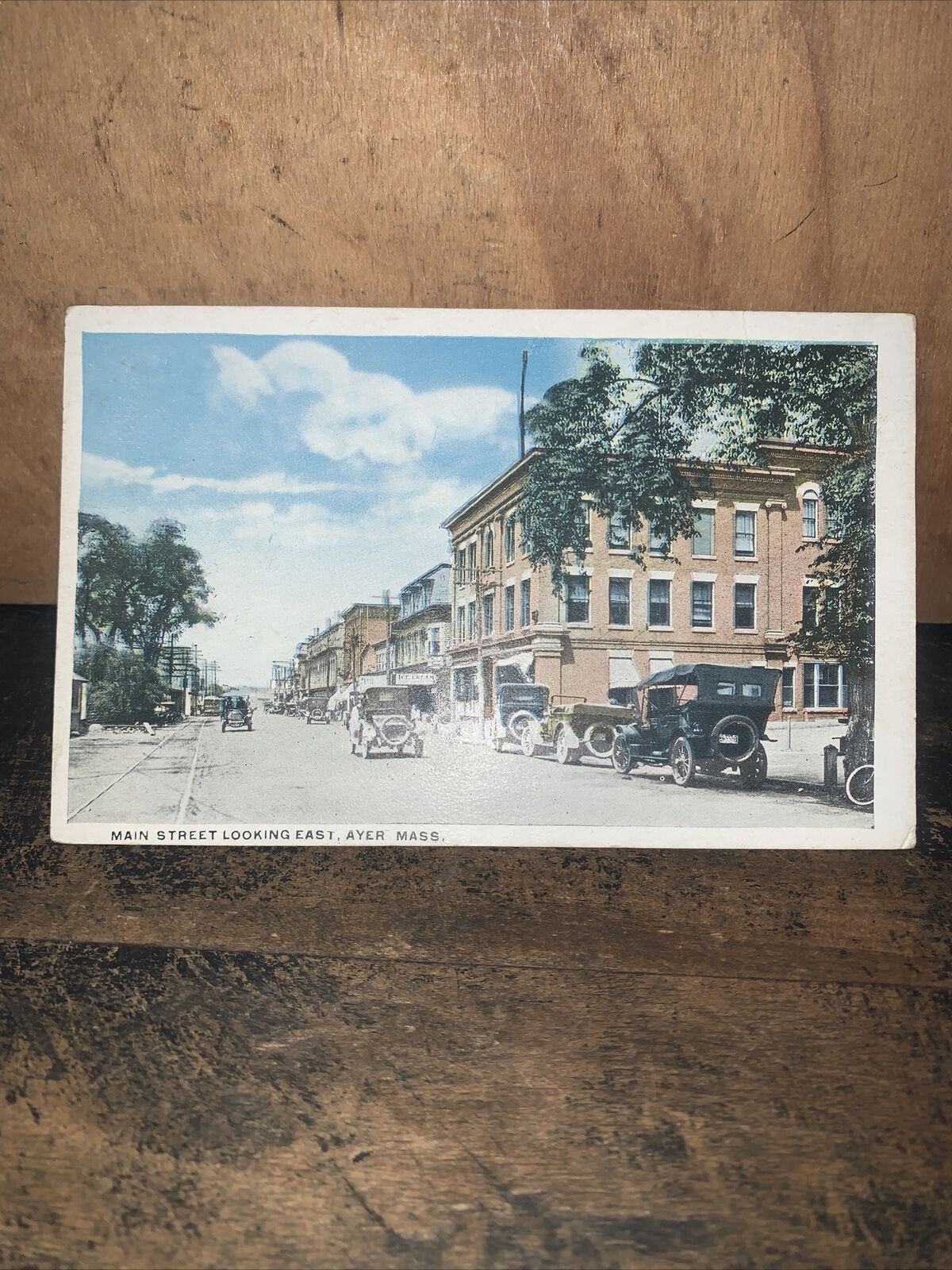 AYER, Massachusetts -Postcard- Main Street Looking East. Old Cars