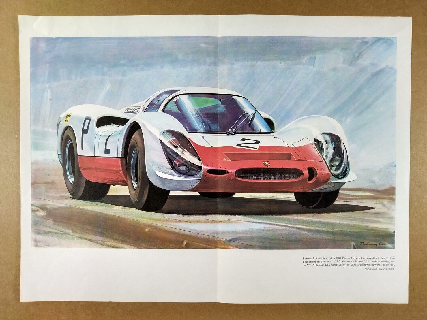 1968 Porsche 910 centerfold poster