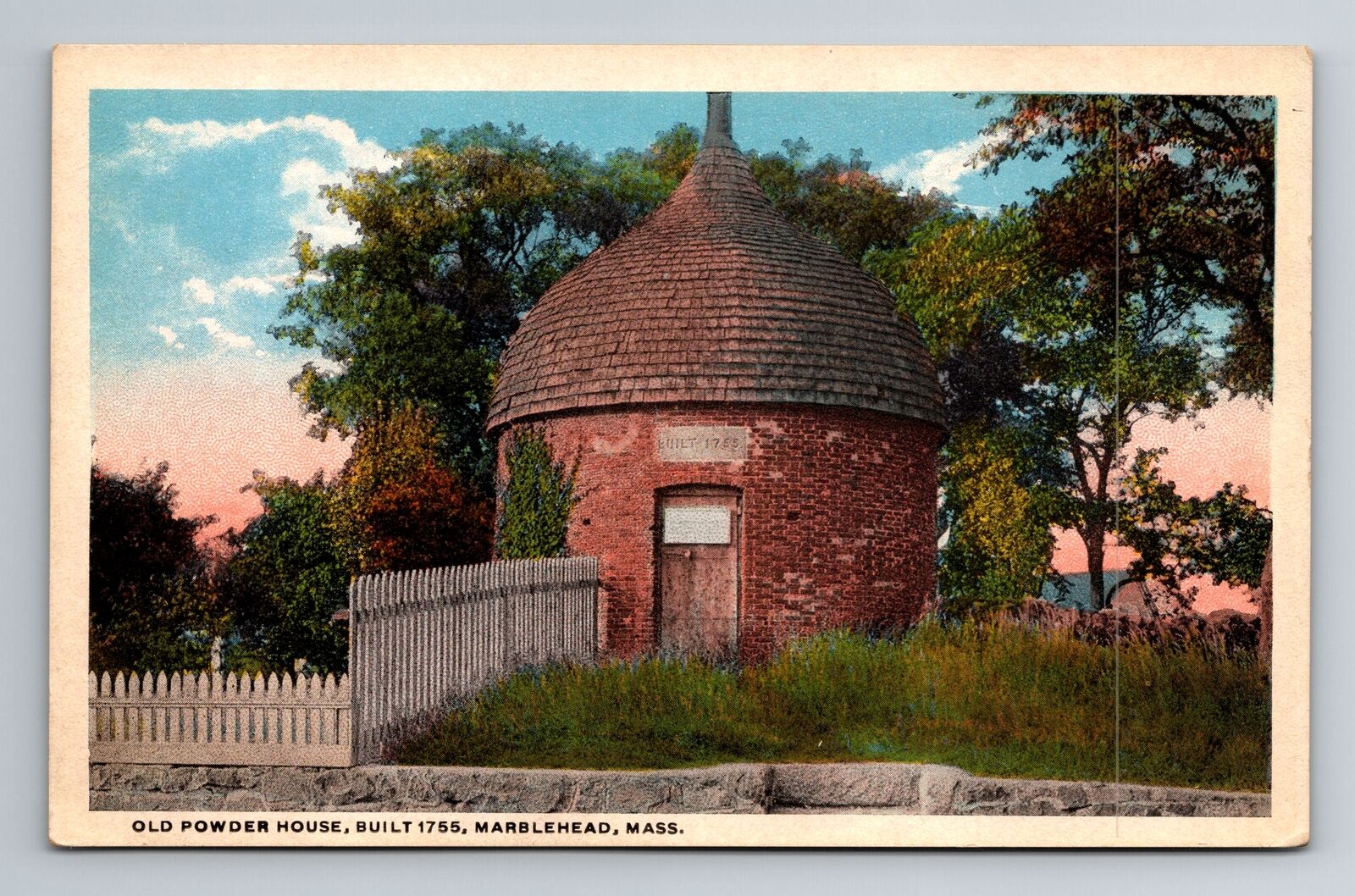 Marblehead MA-Massachusetts, Old Powder House, Antique Souvenir Vintage Postcard