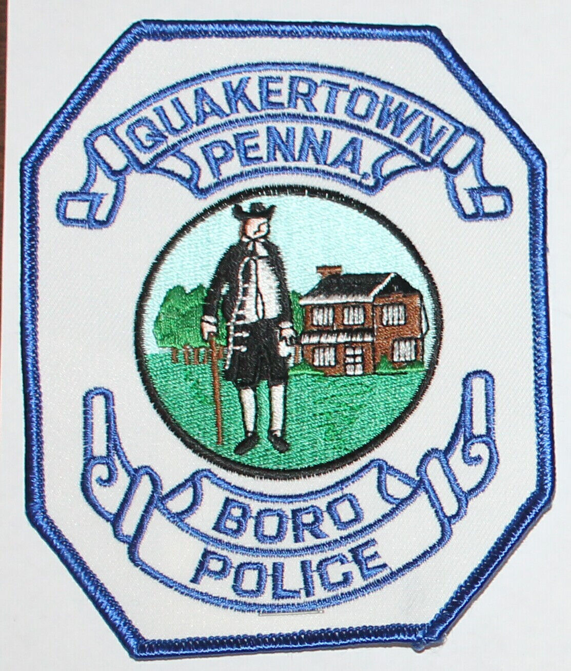 QUAKERTOWN POLICE Pennsylvania PA Penna PD patch with Chief\'s business card.