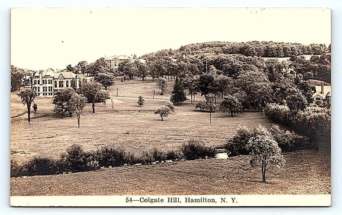 RPPC HAMILTON, NY New York ~ COLGATE UNIVERSITY  - Colgate Hill c1920s Postcard