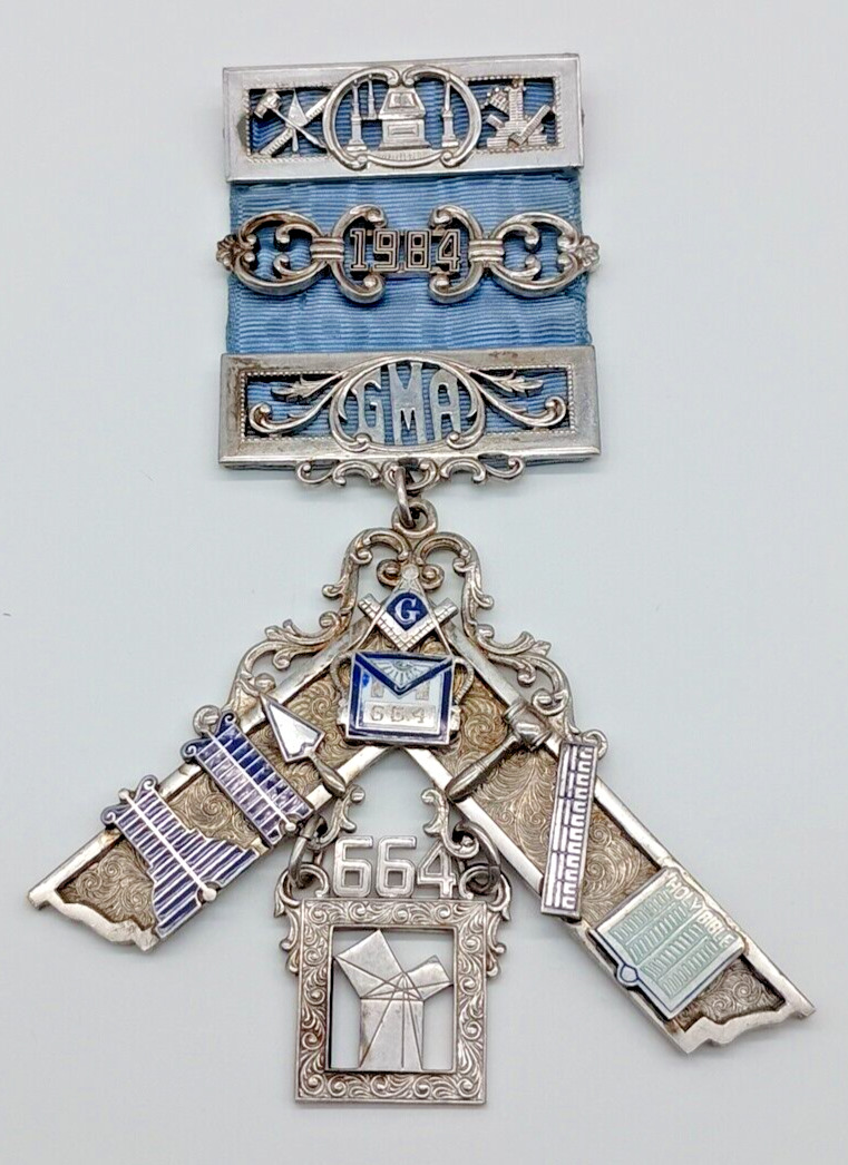 1984 Sterling Silver Masonic PM Gilbert M. Alexander Medal Moosic Lodge 664