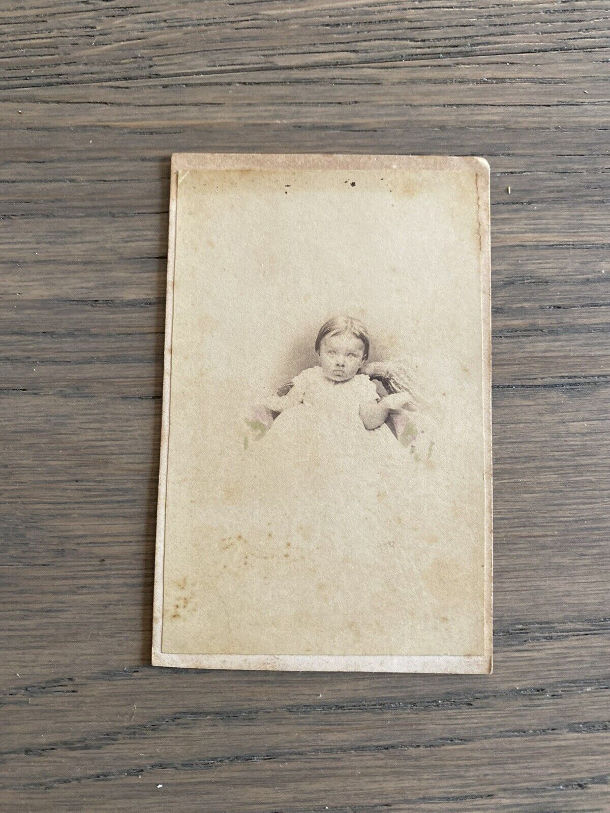Antique c1860s CDV of Child from York, Pa with 3 cent Tax Stamp