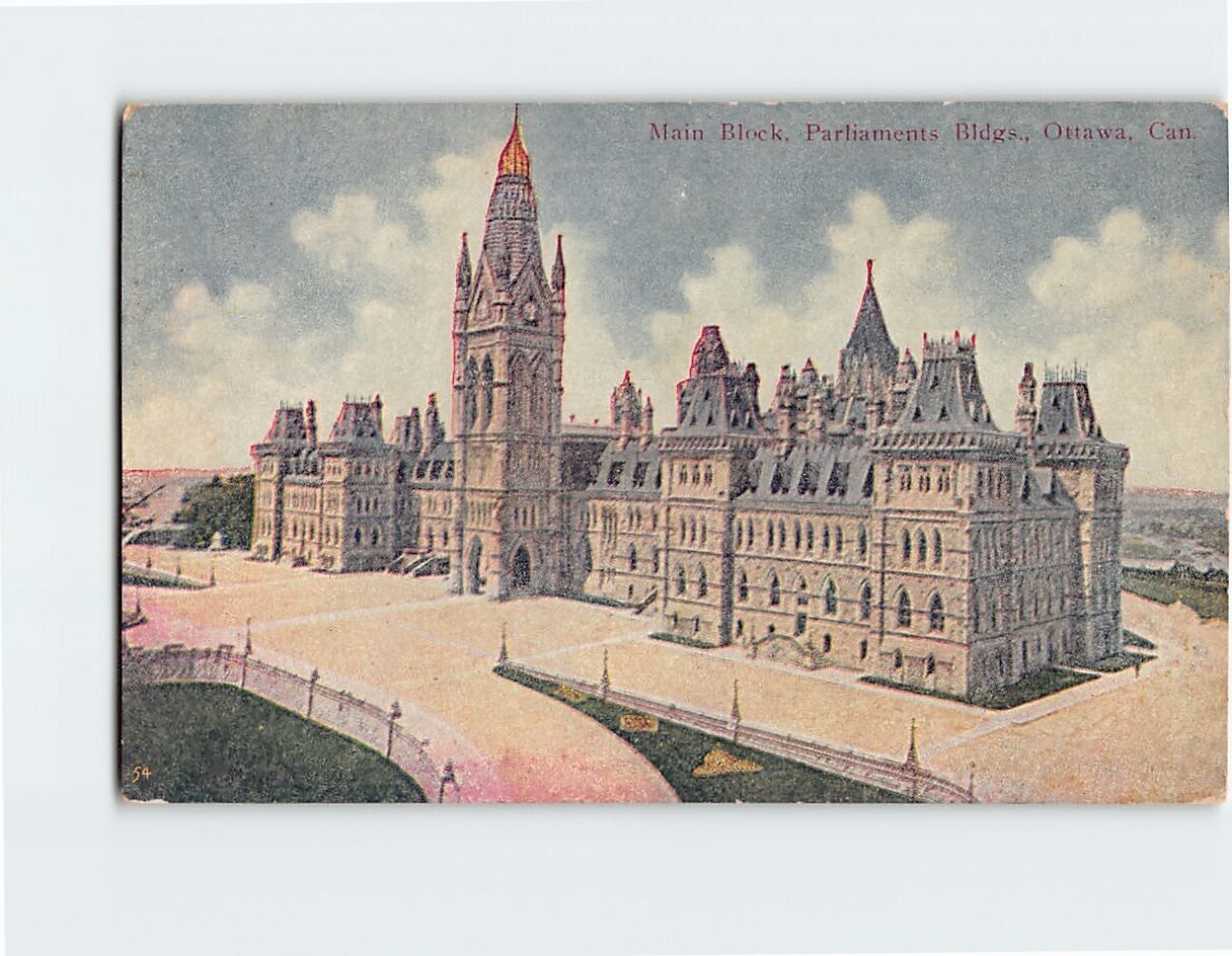 Postcard Main Block House of Parliament Buildings Ottawa Canada