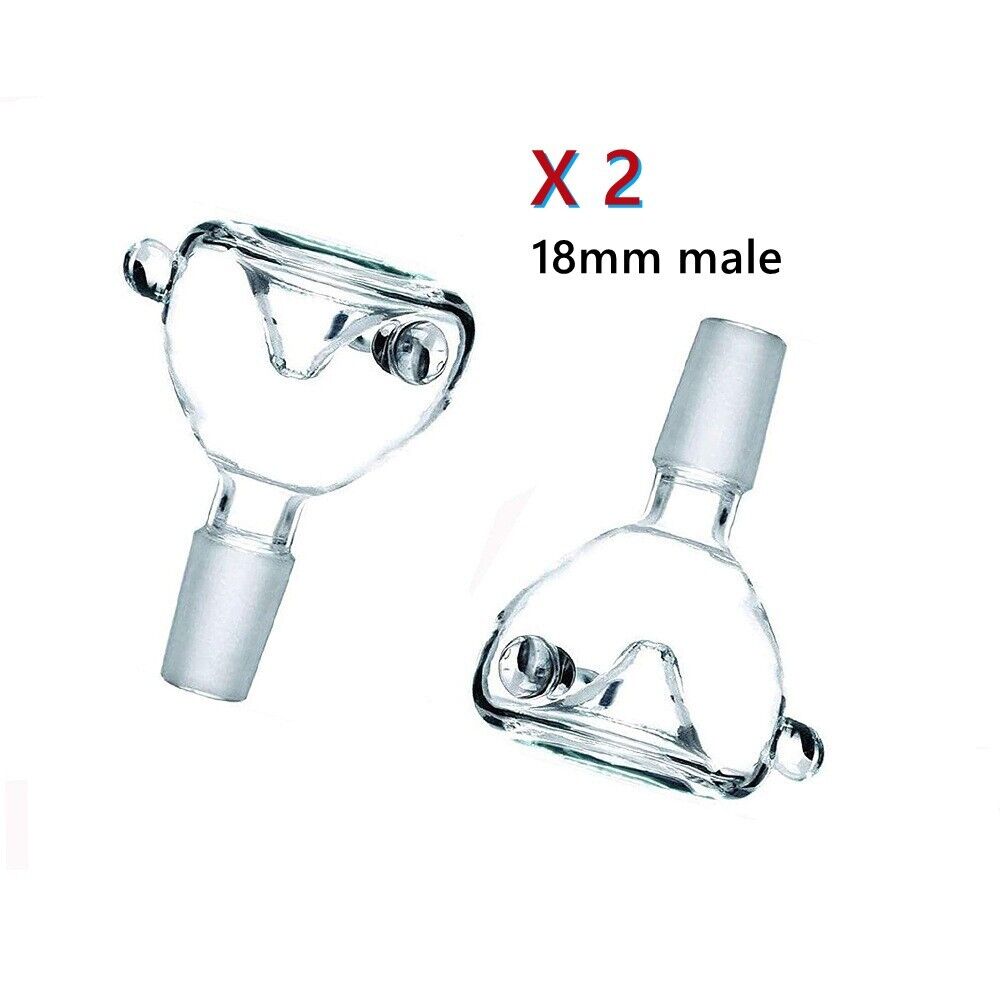 2PCS 18mm Male Bowl Thick Glass Bowl for Glass Bong Pipe Slide Replacement parts