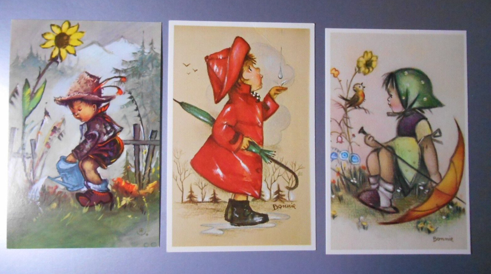 Lot of 3 Vintage Alfred Mainzer Postcards Belgium LITTLE GIRLS & BOY Little Folk