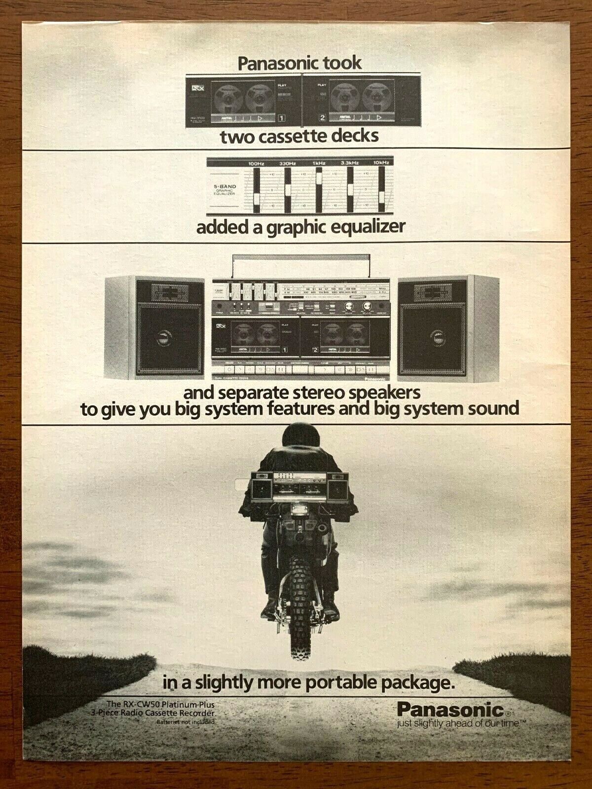 1985 Panasonic RX-CW50 Cassette Recorder Vintage Print Ad/Poster 80s Art Décor 