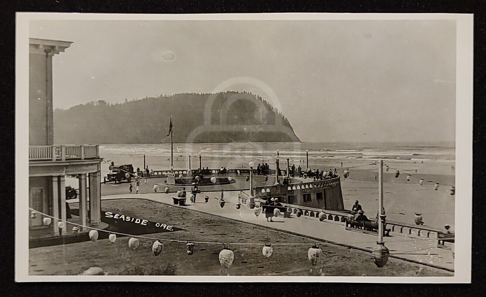 Nice RPPC of the Round About and Boardwalk. Seaside, Oregon. C 1930\'s 