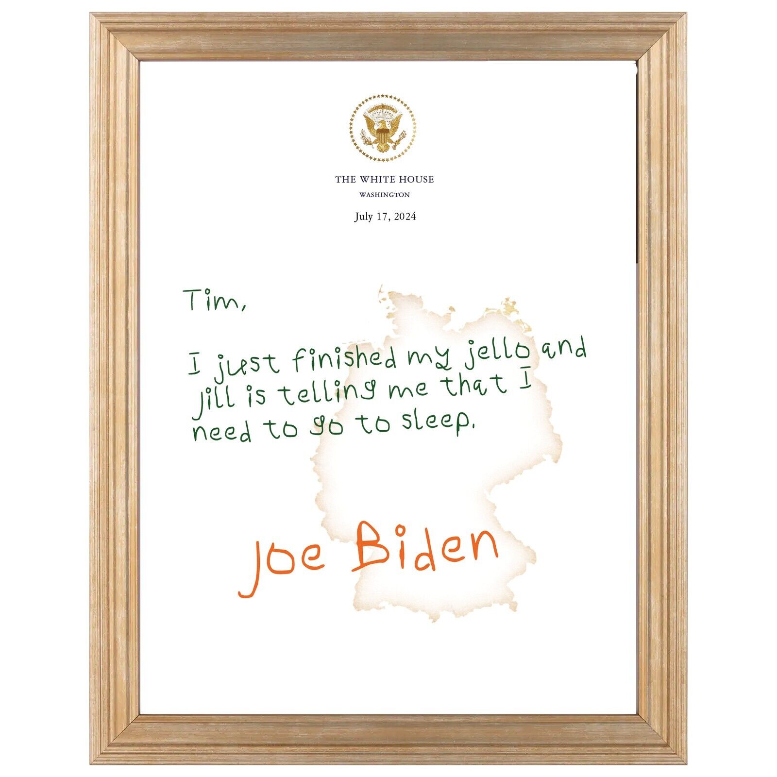 FUNNY SIGNED Joe Biden Personalized Presidential White House Letter