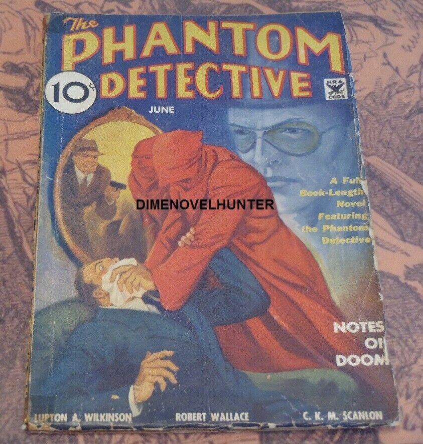 THE PHANTOM DETECTIVE JUNE 1935 HOODED TERROR COVER PULP ROBERT WALLACE
