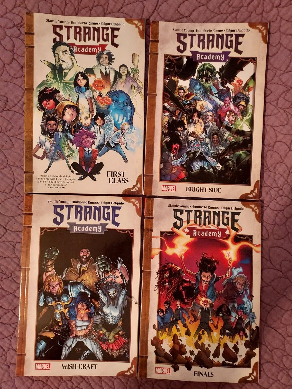 STRANGE ACADEMY vol. 1-4. Marvel. Skottie Young, Humberto Ramos, Delgado. 
