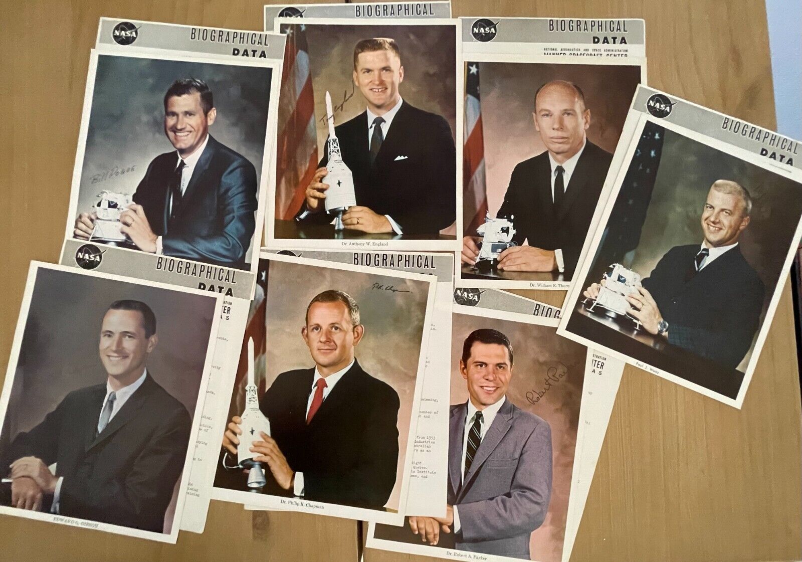 Authentic Original NASA Lithographs Astronauts  Lot of 7 Autopen Signatures