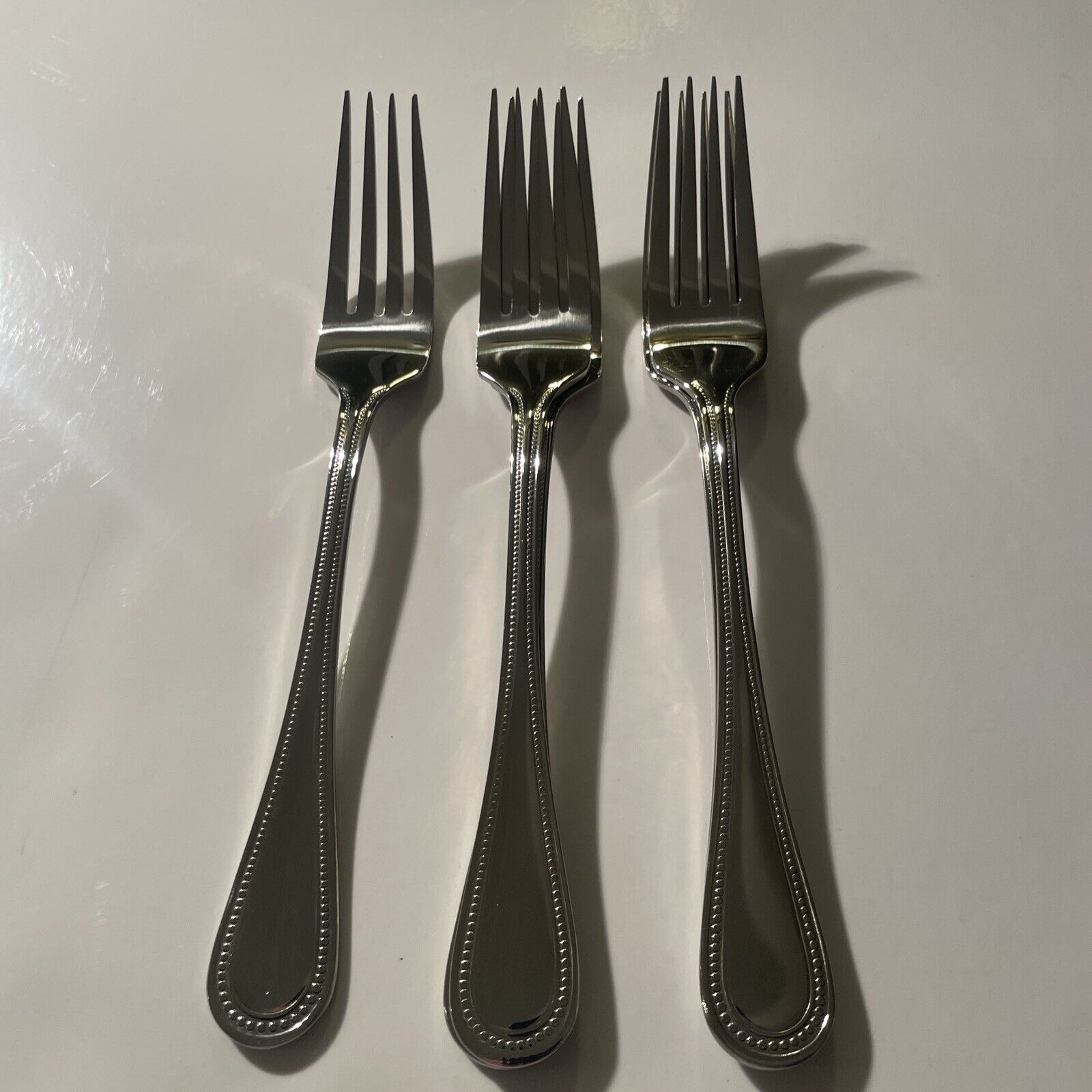 Wallace Continental Bead 18/10 Stainless Steel Dinner Fork Lot Of 5