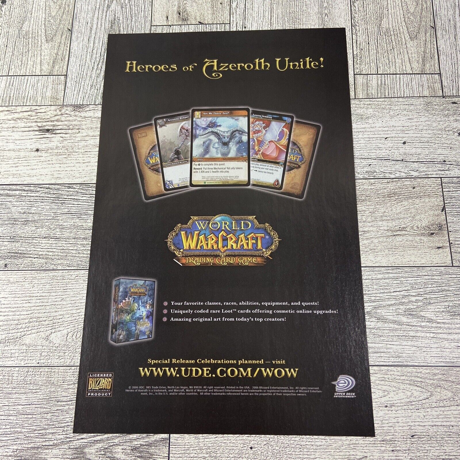World Of Warcraft Print Ad Trading Card Game 2006 Wall Art Deco Promo Azeroth
