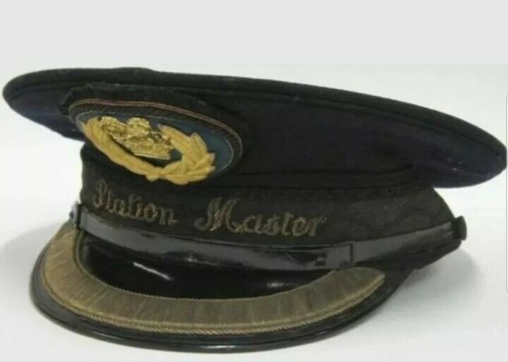 BRITISH RAILWAYS STATION MASTER`S PEAKED CAP REPLICA . Available all sizes
