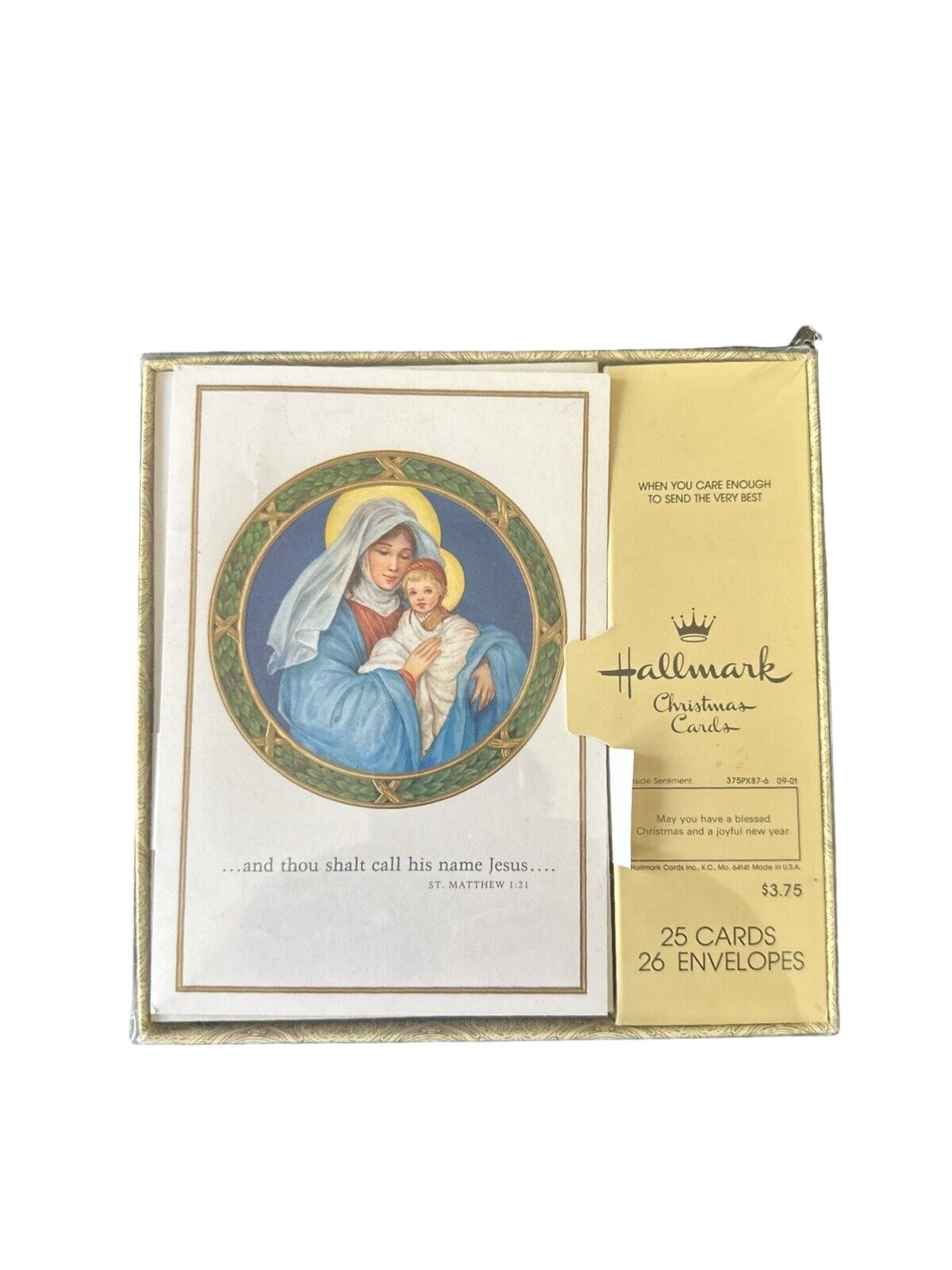 1978 CHRISTMAS XMAS CARDS & ENVELOPES Virgin  Mary and Baby Jesus Hallmark