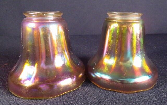 1900-1920 Pair of Nuart Carnival Iridescent Early Electric 2 1/4\