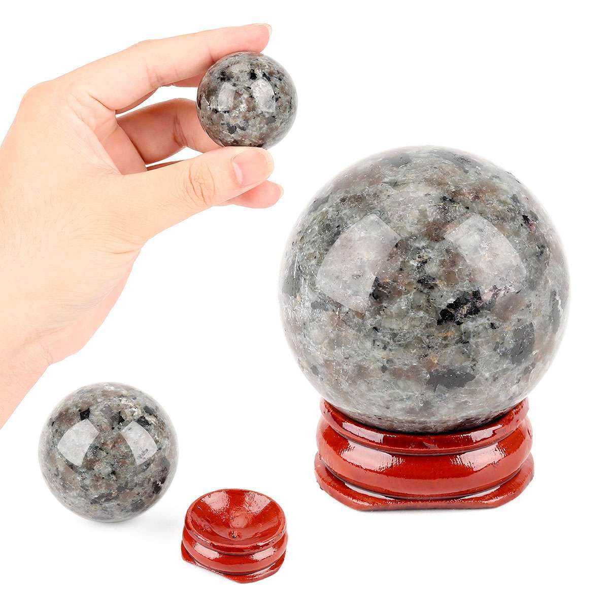 Crystal Ball Natural Stone Yooperlite Powerful Chakra Energy Wicca Crystals 40mm