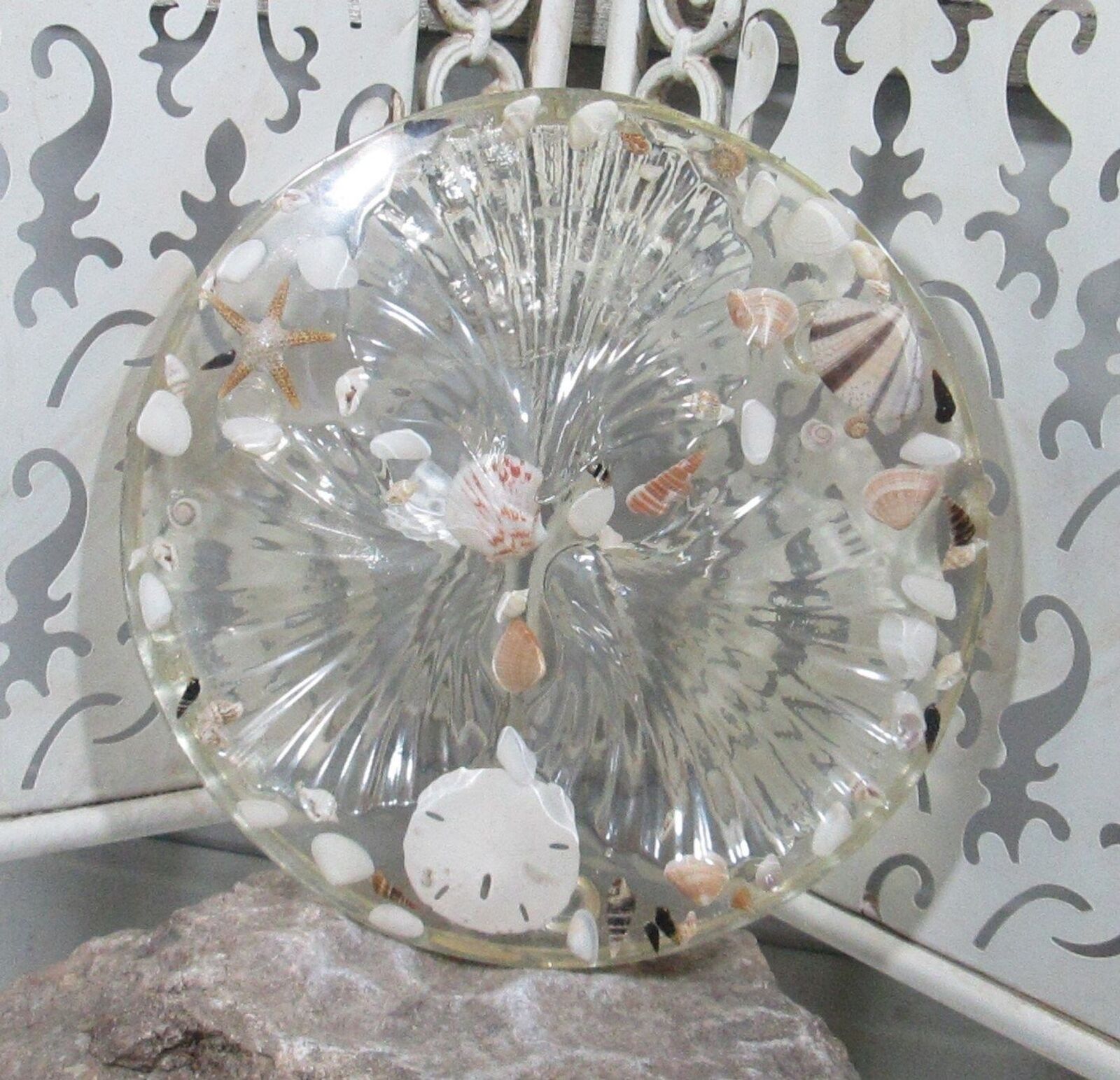 Vintage Lucite Seashell Divided Dish