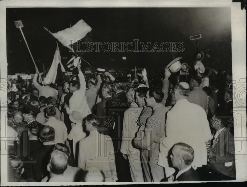 1932 Press Photo Texas Delegation Joins California for Governor Roosevelt