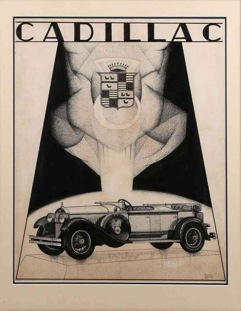 1927 Cadillac Convertible Advertisement  : Cardwell Higgins : Art Print