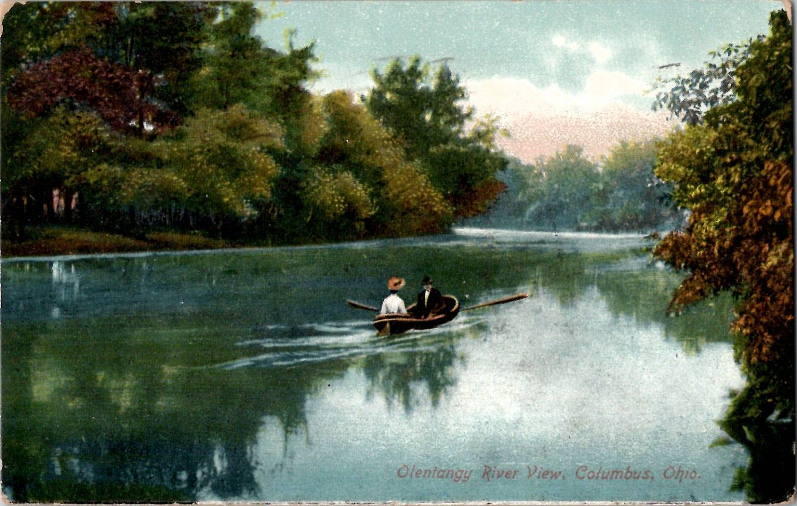 Columbus Ohio Olentangy River View Antique Divided Back Postcard