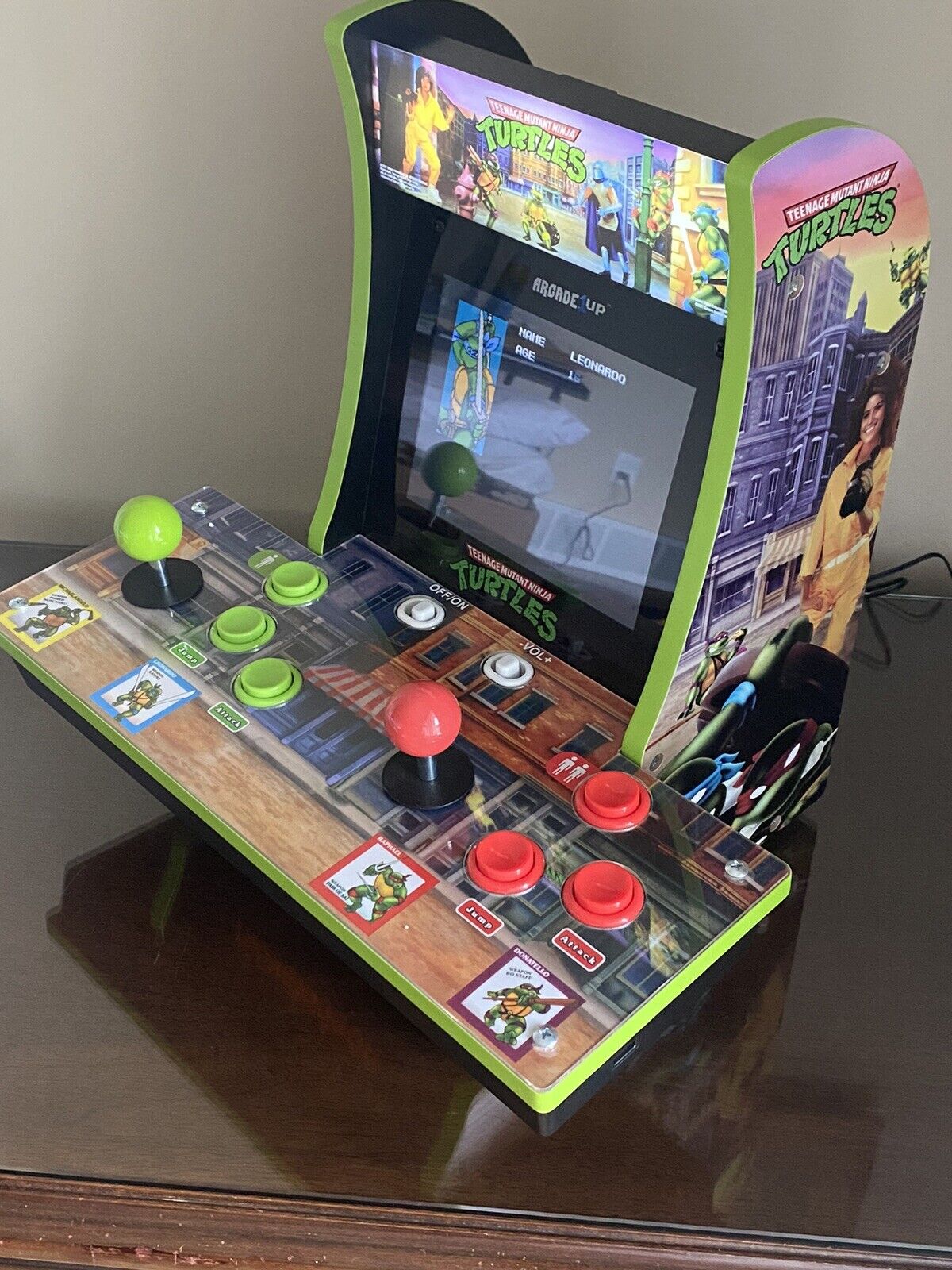 Teenage Mutant Ninja Turtles Arcade 1up TMNT 2-Player Countercade 2 in 1 Games
