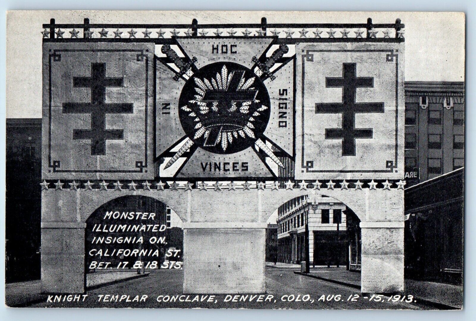 Denver Colorado Postcard Knight Templar Conclave Exterior c1910 Vintage Antique