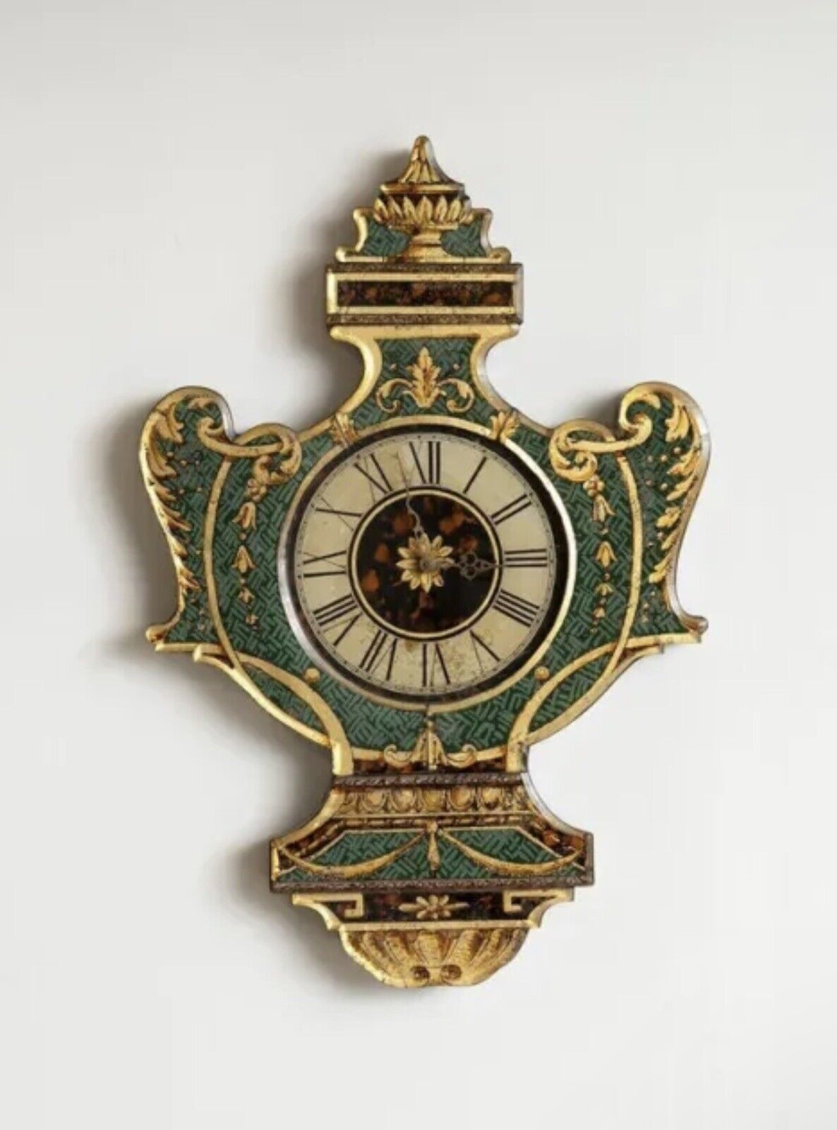 ANTIQUE EGLOMISE WALL CLOCK FOR SALE