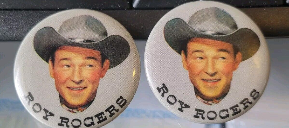 1940s-1950s Roy Rogers X2 Pinback Buttons Vintage