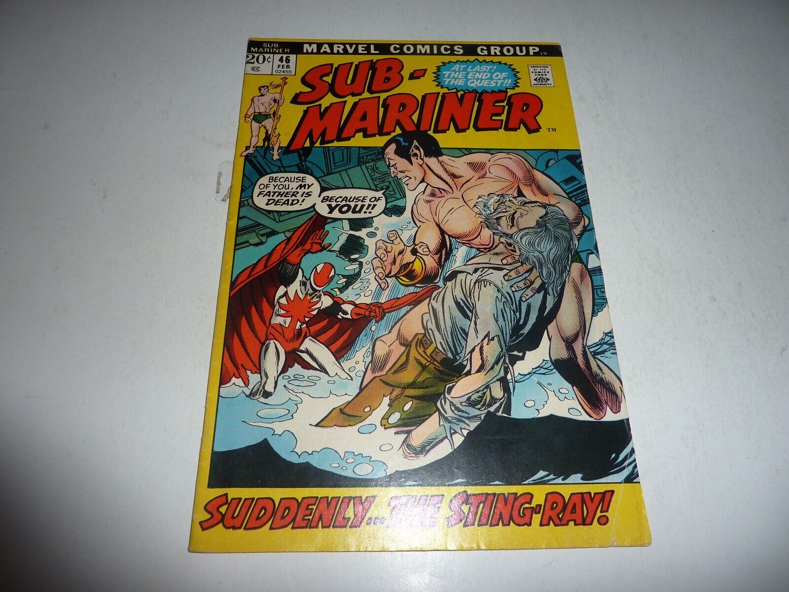 SUB-MARINER #46 Marvel 1972 STING RAY App. VG/FN 5.0 Gene Colan Art Bronze Age
