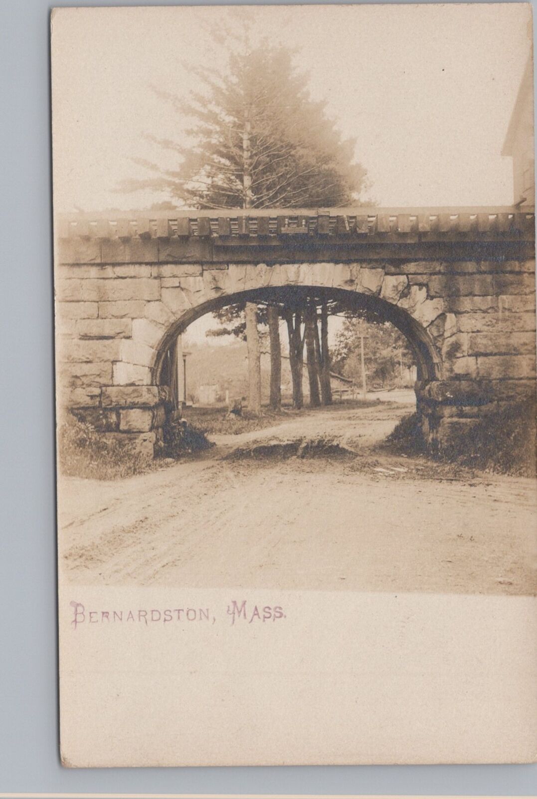Stone Arch Railroad Bridge Bernardston Massachusetts Unposted RPPC Postcard