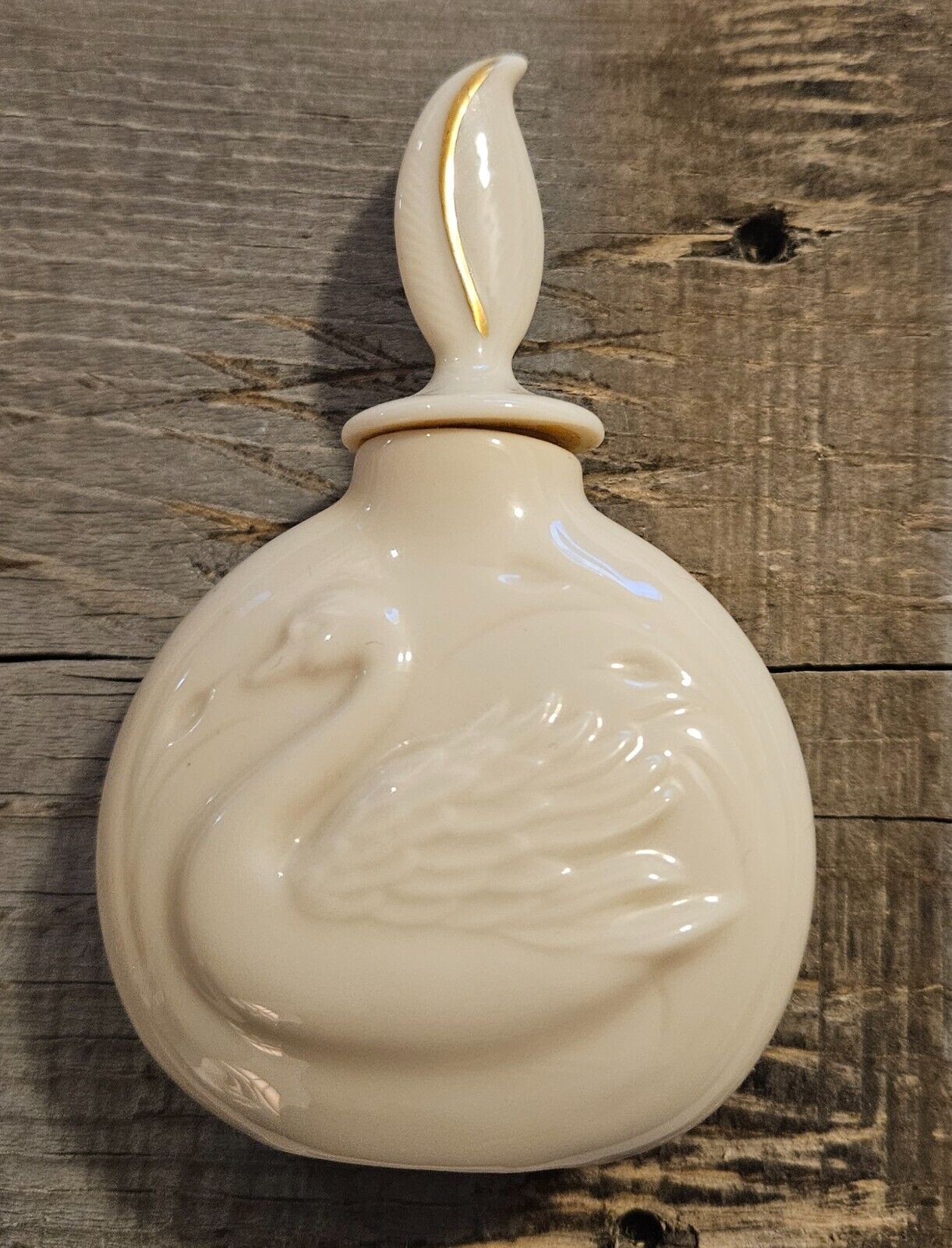 Vintage Lenox Swan Collection Perfume Bottle with Stopper - Fine China