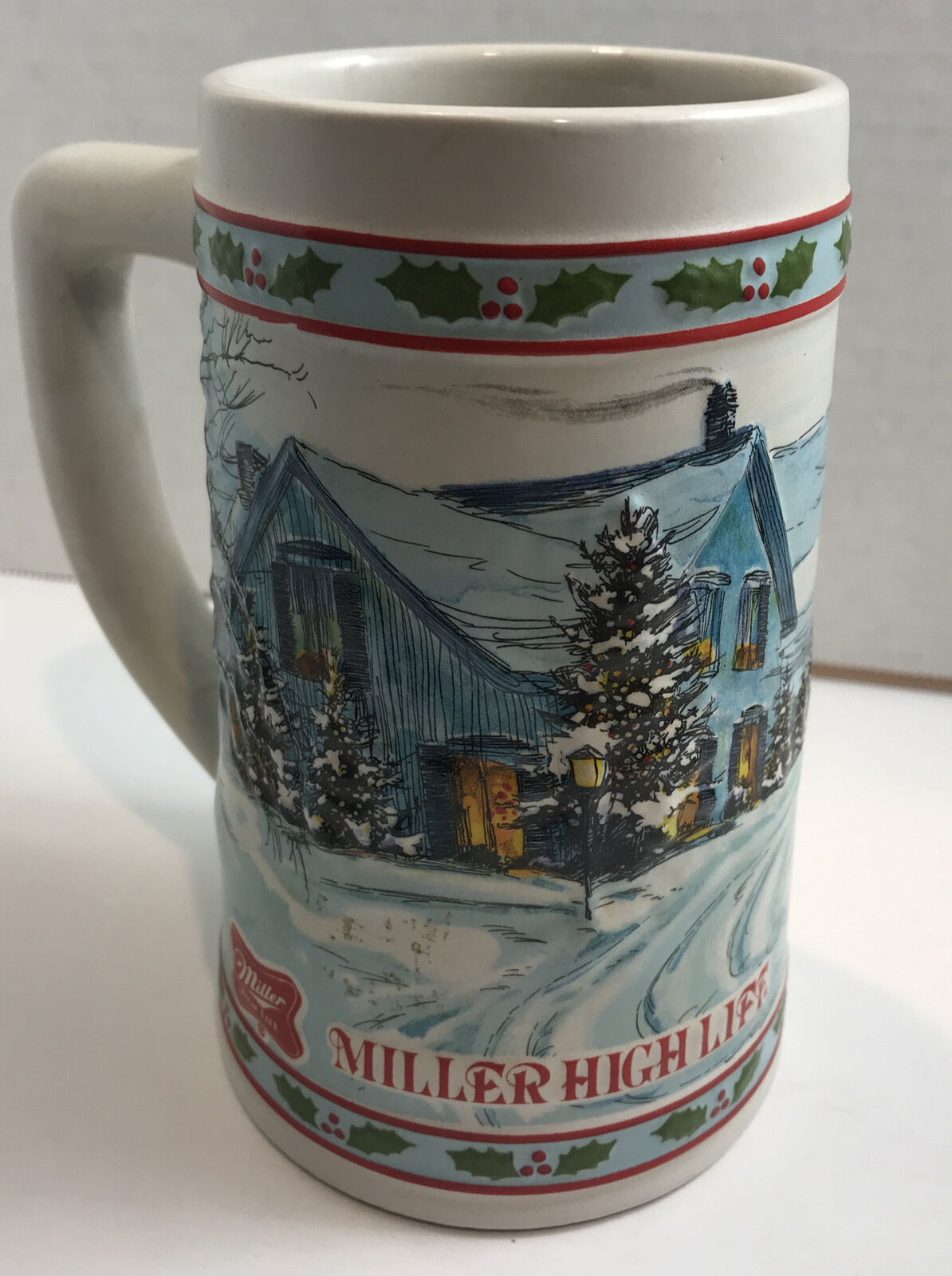 Miller High Life Collector Series 1985 Holiday Christmas Stein