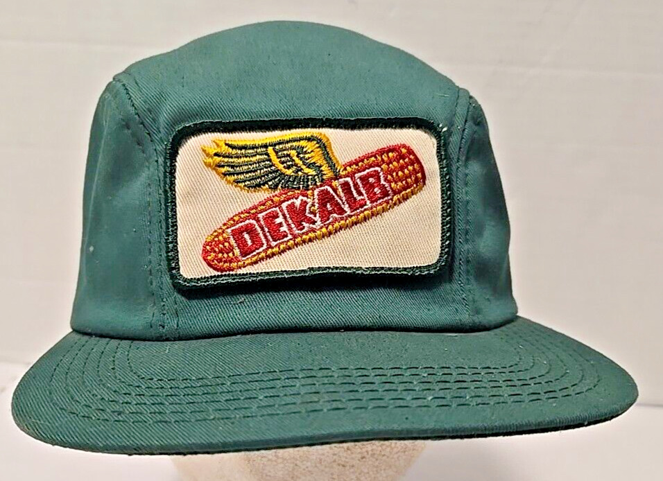 Vintage K-Brand 7 DEKALB Seed Green Hat w/ Ear Flaps