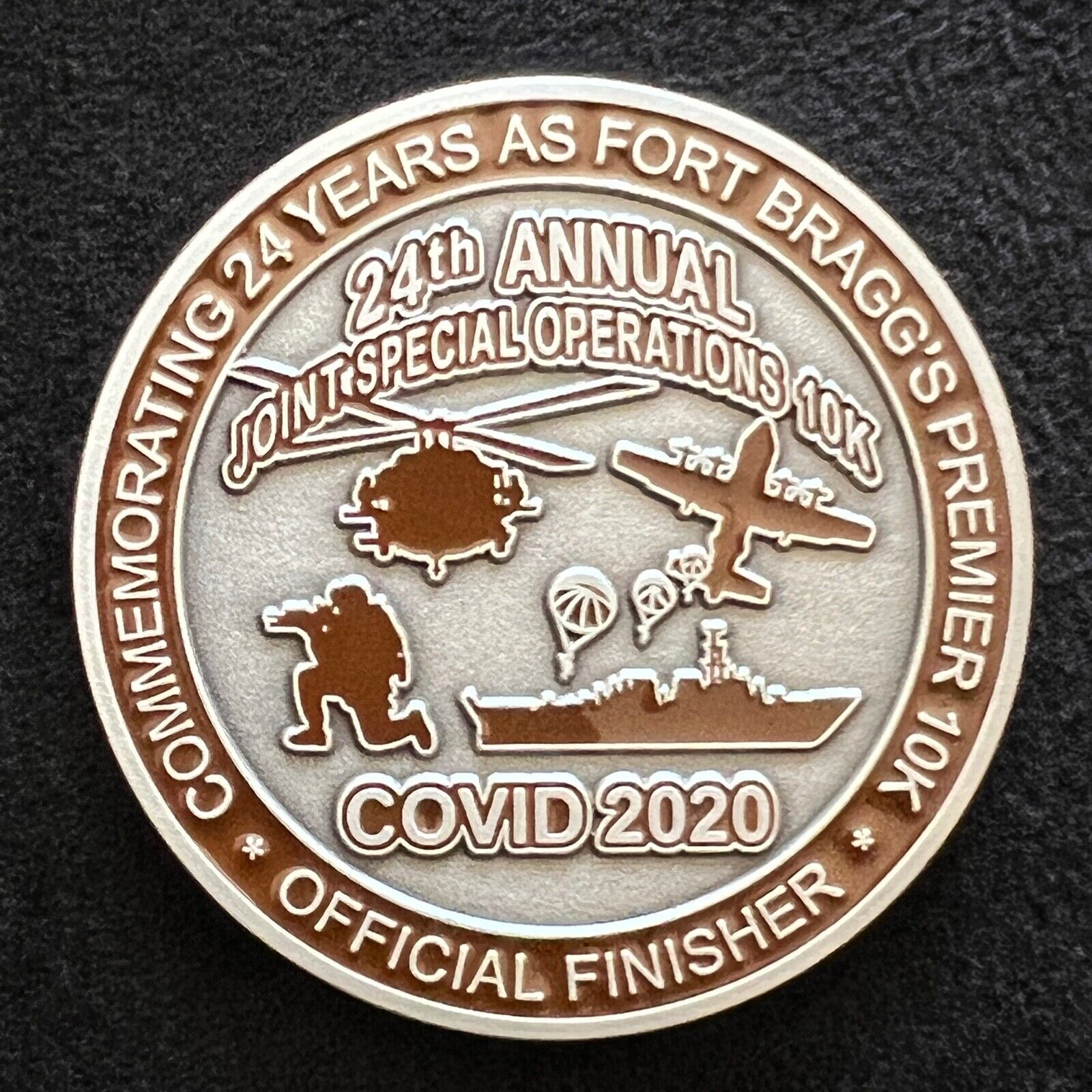 24th Annual Joint Special Operations 10K Official Finisher Challenge Coin