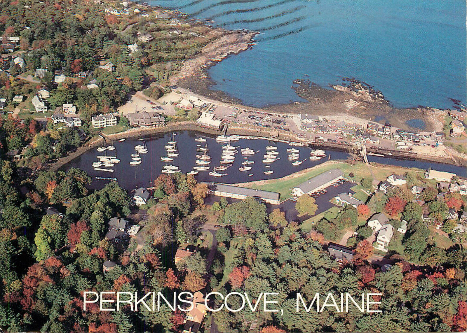 Greetings Postcard Aerial View of Perkins Cove Maine, ME