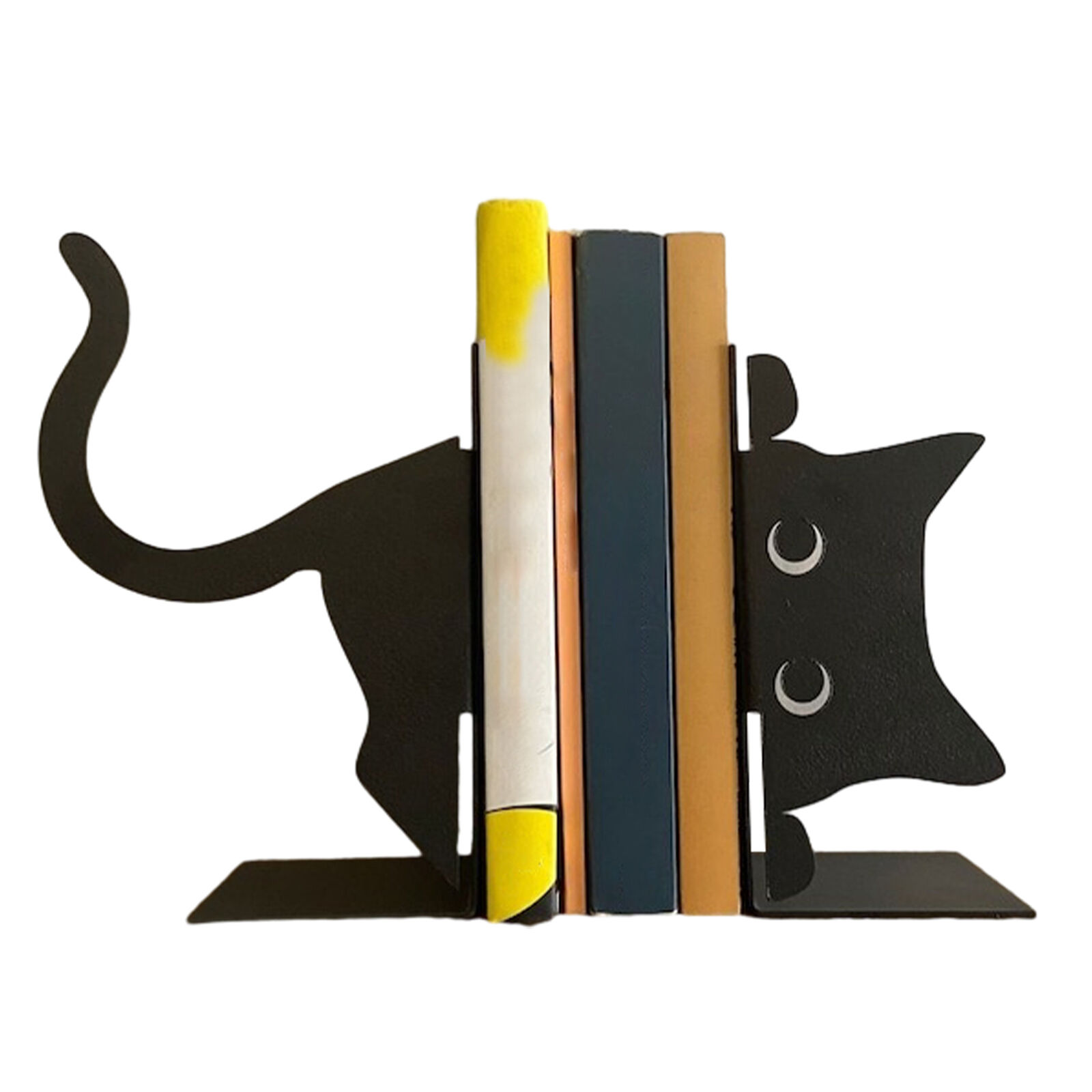 Cat Bookends For Shelves 1 Pair Metal Unique Bookends To Hold Books Heavy Duty