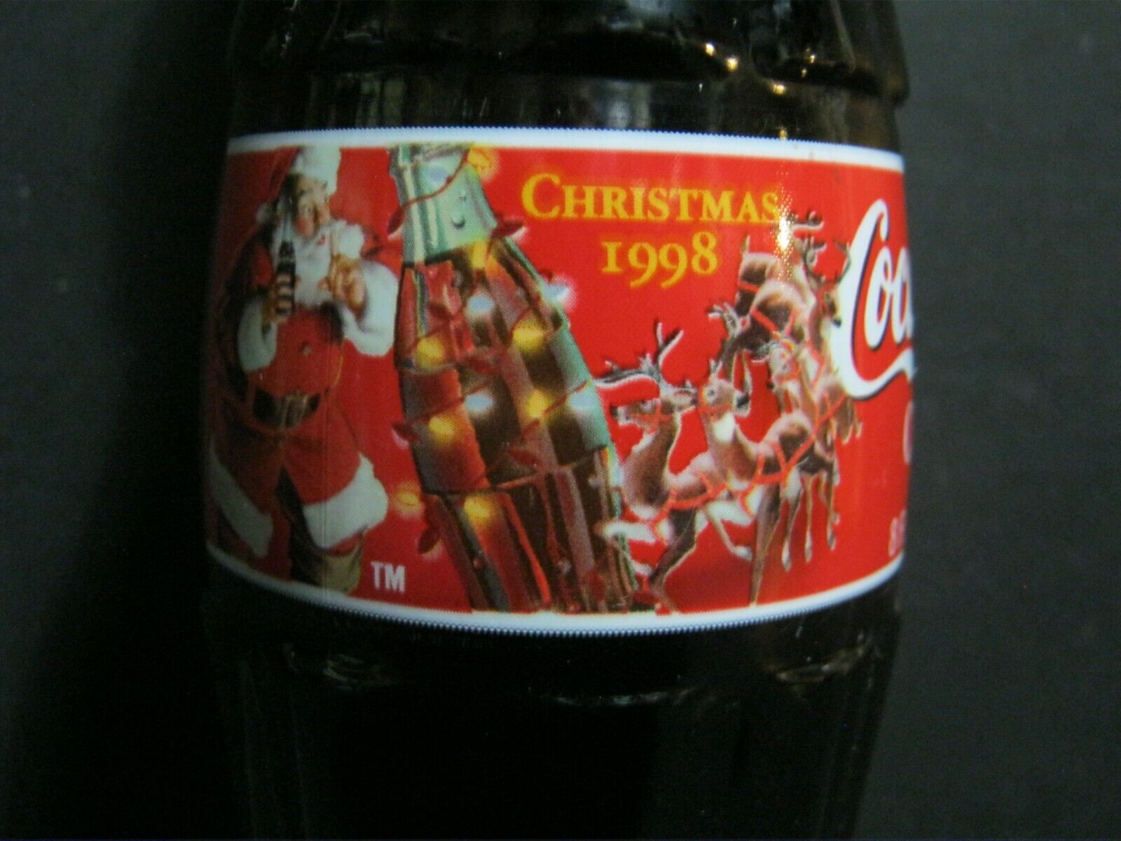 VINTAGE - COCA-COLA - CHRISTMAS - BOTTLE - UNOPENED - NEW OLD STOCK - 1998