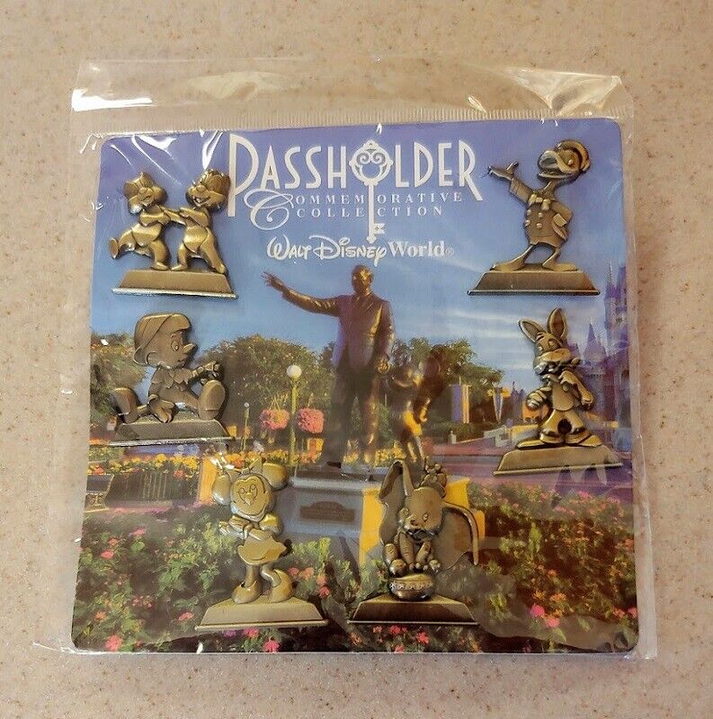 Disney Trading Pin #112586 WDW Annual Passholder Statues 6 Pin Booster Set
