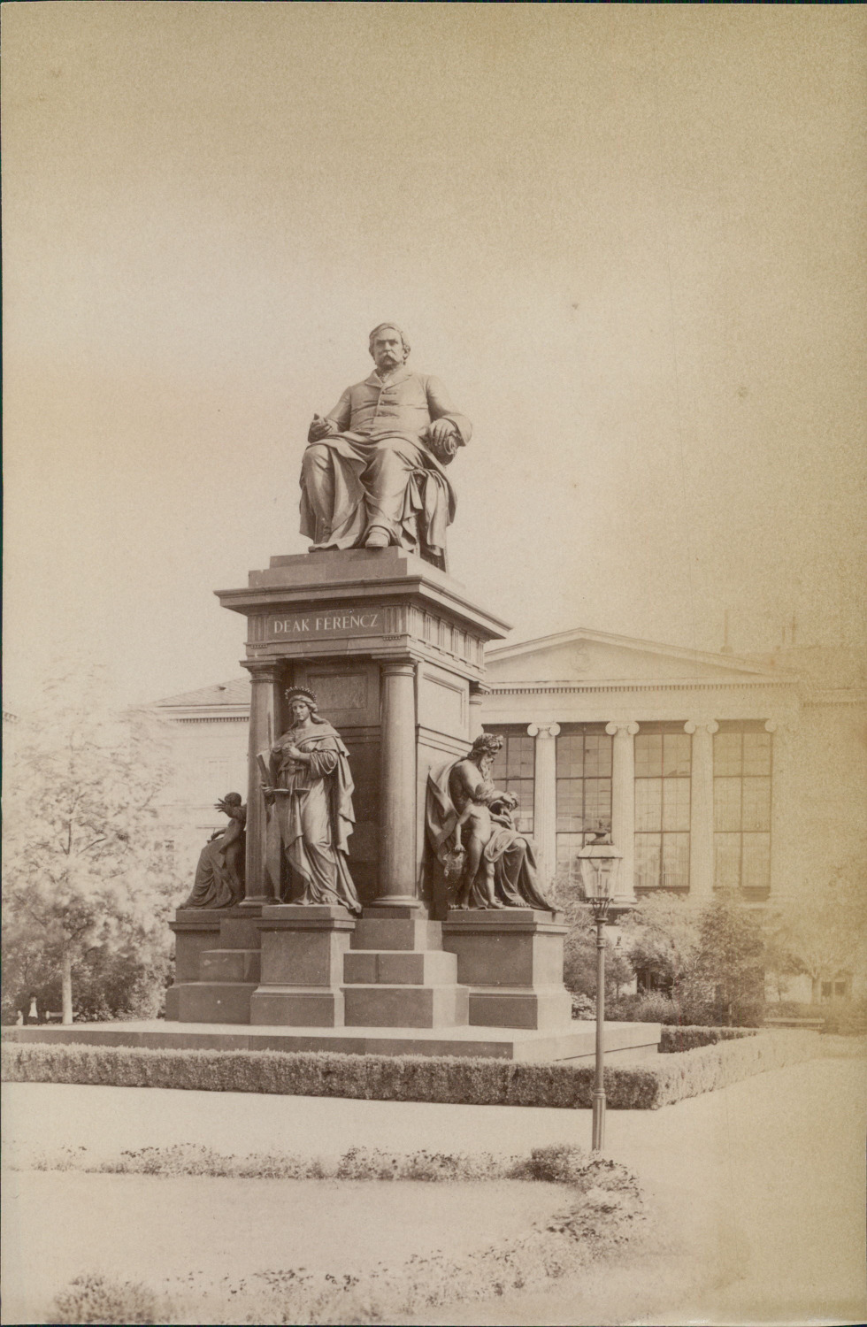 Hungary, Budapest, Monument to Deák Ferenc, ca.1885, Vintage Albumen Print Vintag